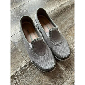 Skechers Womens Gray Go Flex Slip-on Running Cross Training Shoes Sz 9